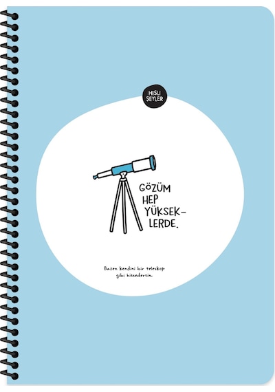 Hisli Şeyler A4 Kareli Spiralli Stickerli Defter Gözüm Yükseklerde