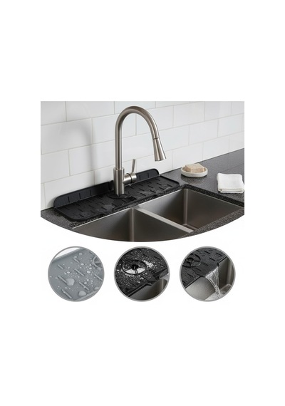 Deconox Silikon Musluk Matı Ve Lavabo Sıçrama Önleyici Mutfak Ve Banyo İçin Su Tahliyeli Tezgah Ko Sku: Smgstk73741e0f21