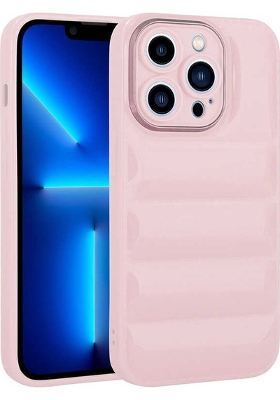 Kilifone - İphone 13 Pro Uyumlu Kılıf Kamera Korumalı Parlak Airbag'li Galya Kapak - Pembe - T25266