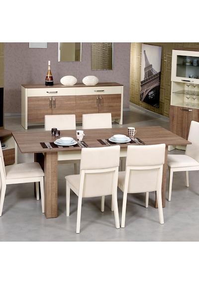 Pasific Home Bois Açılır Yemek Masası Meşe Krem