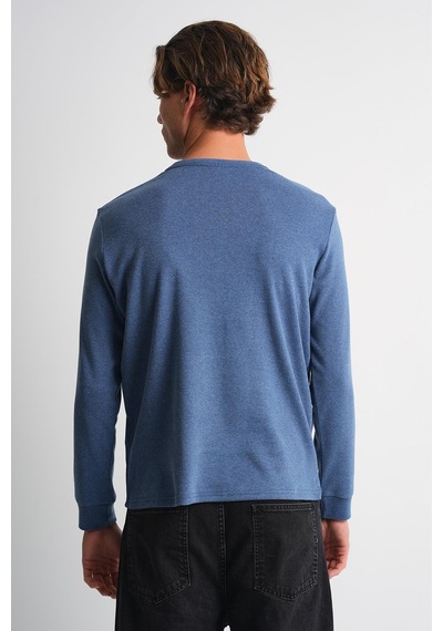 Alexander Gardi Alexandergardı Uzun Kollu Bisiklet Yaka Basic Sweatshirt İndigo