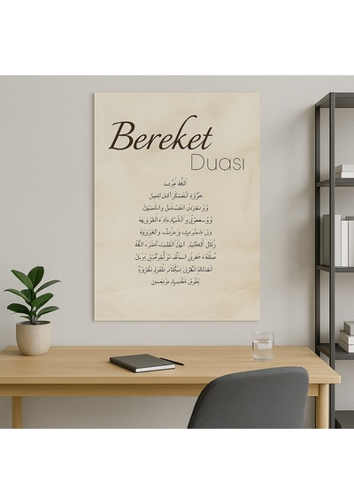 Çerçevesiz Cam Tablo Bereket Duası Modern Ofis Ve Ev Dekoru