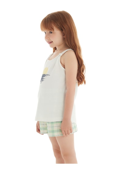 Kız Çocuk Pijama Takımı 60564 - Krem Krem