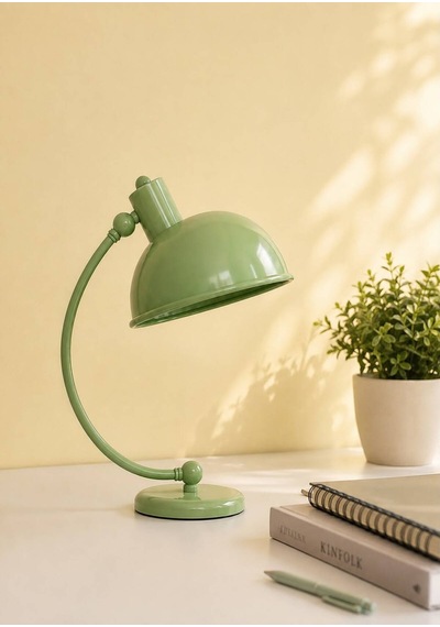 Arco Yeşil Metal Masa Lambası Modern Ayarlanabilir Çalışma Ve Okuma Lambası, E27 Led Uyumlu Hareketli Başlıklı Dekoratif Ofis Ve Çalışma Masası Abajuru 69007368