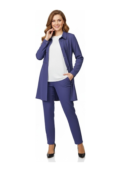 Nazal Kadın Taşlı Bluz Pantolon Tunik 3 Lü Takım Bgl-st04733 Mavi
