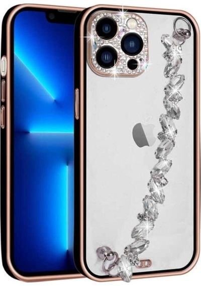 Apple Uyumlu iPhone 12 Pro Kılıf Taş Süslemeli Kamera Korumalı El Tutamaçlı Zore Blazer Kapak Siyah