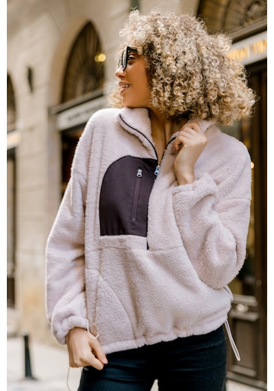 Scorp Fever Kadın Peluş Sweatshirt Bej Standart Çok Renkli