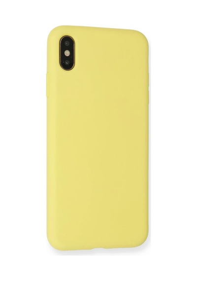Bezos İphone Xs Max Kılıf Nano İçi Kadife Silikon - Mat Sarı Nhr