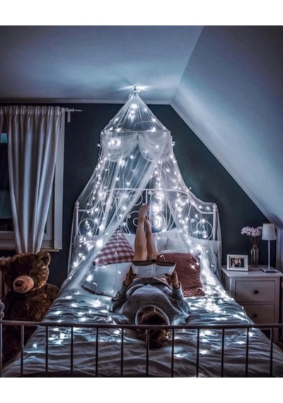 10 Mt Eklenebilir 100 Ledli Beyaz Sabit Yılbaşı Led Aydınlatma