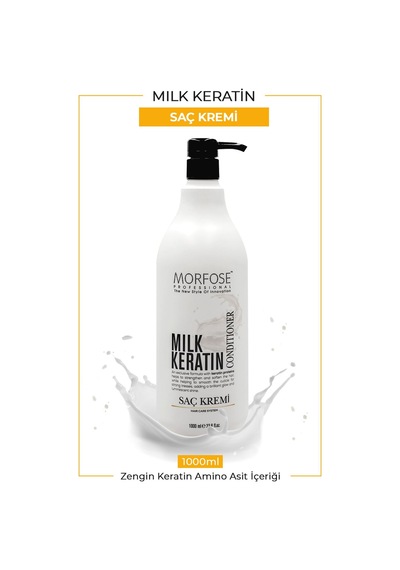Morfose Milk Therapy Keratin Saç Bakım Kremi 1000 Ml - Saç Dökülmesi Önleyici, Besleyici, Koruyucu Etki