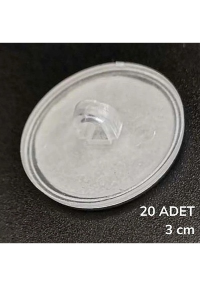 20 Adet Şeffaf Yuvarlak 3 Cm Çaplı Güçlü Disk Yapışkanlar 5468 Çok Renkli