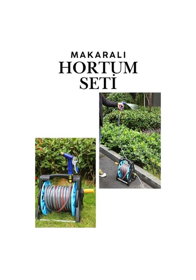 Makaralı Hortum Seti 20 Metre Bahçe Sulama Ve Araç Yıkama Seti 1/2 İnç Bahçe Ve Oto Yıkama Seti