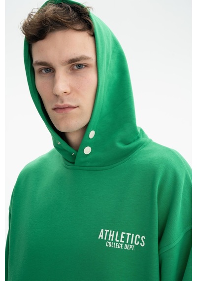 AR-MA Arma Erkek Oversize Kanguru Cepli Şardonsuz 3 İplik Kapşonlu Sweatshirt 001