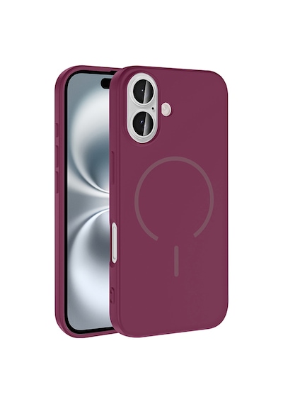 Apple Uyumlu iPhone 16 Kılıf M-safe Şarj Özellikli Zore Meta Kapak Mürdüm