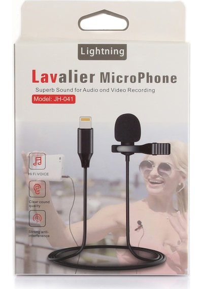 Iphone Lightning + 3.5 mm Aux Girişli Profesyonel Youtuber Yaka Mikrofonu
