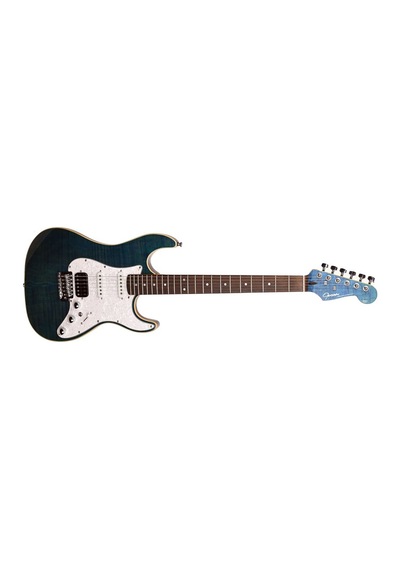 Guson Superstrat Hss Elektro Gitar Quilted Mavi