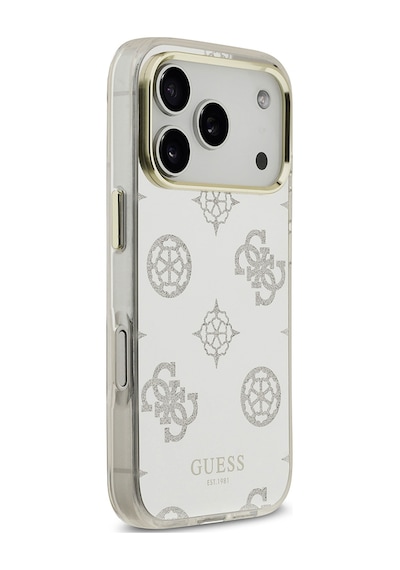 Apple Uyumlu iPhone 17 Pro Max Kılıf Guess Lisanslı Metal Kamera Çerçeveli Simli Peony Aynalı Kapak Gümüş Gümüş