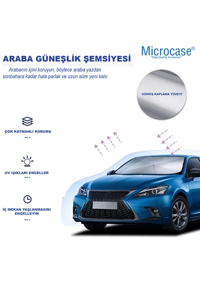 Oto Katlanabilir Güneşlik Şemsiye Ön Camgölgelik 125x75cm Al4521