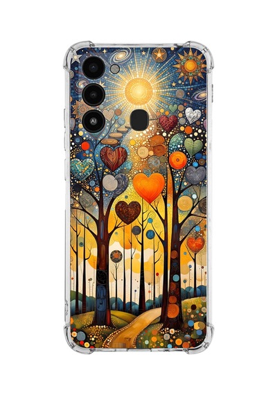 Printify Tecno Spark 8c İle Uyumlu Düşlerin Dansı Serisi Yıldız Yolculuğu Tasarımlı Uv Baskılı Köşe Korumalı Antişok Kılıf Şeffaf