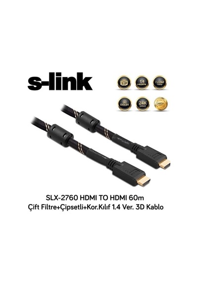 S-Lınk Hdmı 60Metre Slx-2760 Hdmı Hdmı 1.4V Kablo 3D 3D Kablo