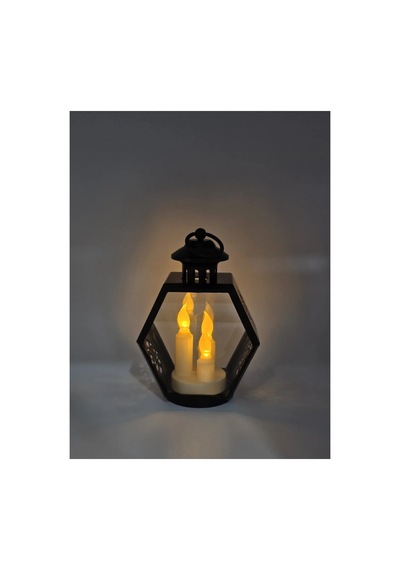 Dekoratif Vintage Pilli Led Mumlu Kandil Asılabilir Fener 9 X 20 Cm
