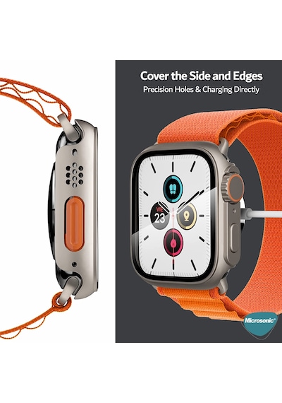 Microsonic Apple Uyumlu Watch SE 44mm Kılıf Ultra Dönüştürücü Ekran Koruyucu Kasa