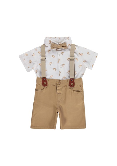 Civil Baby Papyonlu Askılı 6-18 Ay Takım - Kahverengi Camel