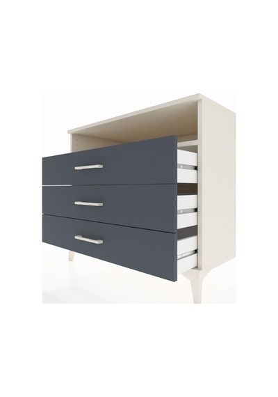 Kronos Şifonyer Tek Raflı 3 Çekmeceli 88x59x80 Aytaşı-antrasit Aytaşı