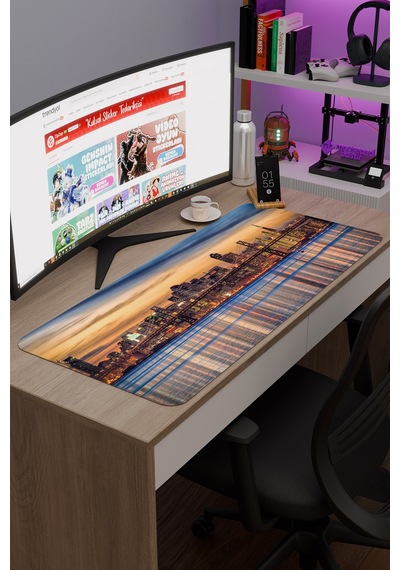 San Francisco Kaliforniya Abd 2 V2 90x40 Xxl Gaming Kauçuk Kaymaz Taban Mouse Pad Fare Altlığı