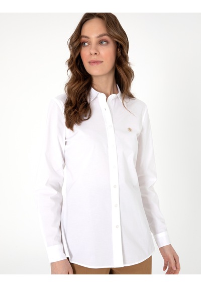 Pierre Cardin Kadın Beyaz Gömlek Desenli 50313589-vr013 Beyaz