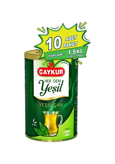 Herdem Yaprak Yeşil Dökme Çay 150 Gr. Onlu Paket