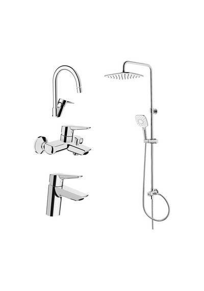 Artema Solid S Batarya Seti + Artema LS20 Joy 3S Tepe Duş Takımı A45787 Krom Artema Solid S Batarya Seti + Artema LS20 Joy 3S Tepe Duş Takımı A45787 Krom