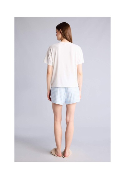 Defacto Regular Fıt Kısa Kollu 2li Softshell Şort Tişört Pijama Takım H7073ax26smbe745 Mavi-be745 Defacto Regular Fıt Kısa Kollu 2li Softshell Şort Tişört Pijama Takım H7073ax26smbe745 Mavi-be745
