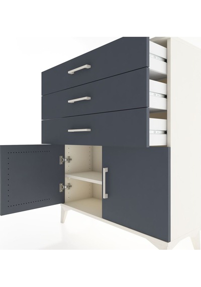 Arges Şifonyer Tek Raflı 3 Çekmeceli 2 Kapaklı 88x30x106 Ayta... Aytaşı