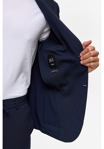 Süvari Lacivert Slim Desenli Sivri Yaka 6 Drop Takım Elbise-38834 Lacivert