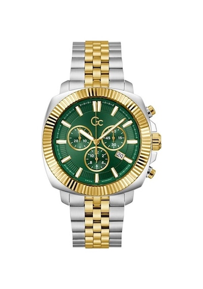 Guess Collection Gcz46002g9mf Quartz Çelik Altın/gri Yeşil Kadran 44 Mm Erkek Kol Saati