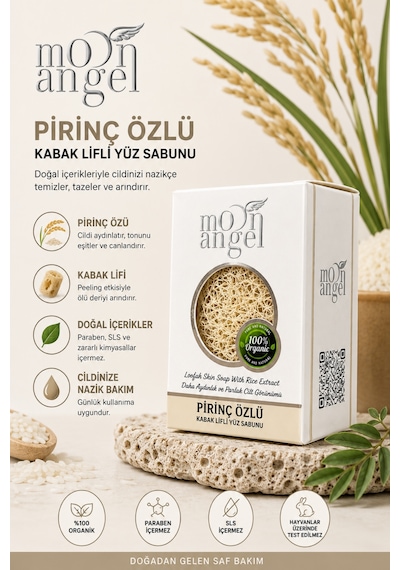 Kabak Lifli Sabun Pirinç Özlü Cilt Tonunu Eşitlemeye Yardımcı Cilt Bakım Sabunu