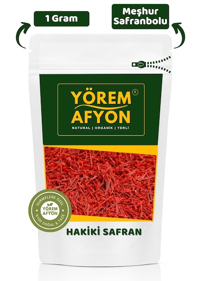 Yörem Afyon Meşhur Safranbolu Odun Ateşinin Yanında Kurutulmuş Yerli Mahsul Hakiki Safran Crocus Sativus 1gr