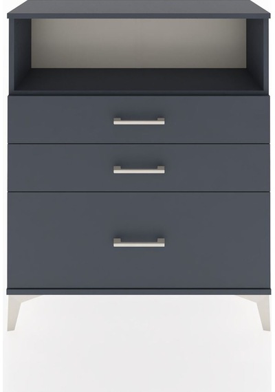 Arges Şifonyer Tek Raflı 3 Çekmeceli 88x30x106 Antrasit-antrasit Antrasit