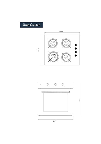 Kumtel KO - 40TAHDF + B66-S2 (MT) Siyah 2 Li Ankastre Set
