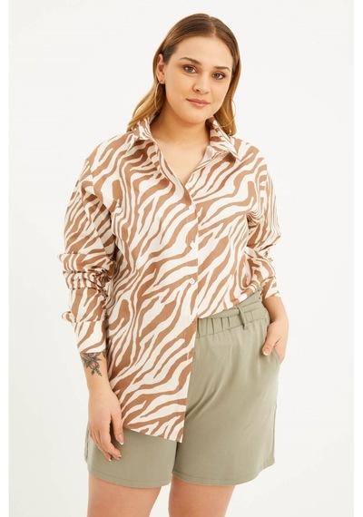 Myline Oversize Desenli Gömlek