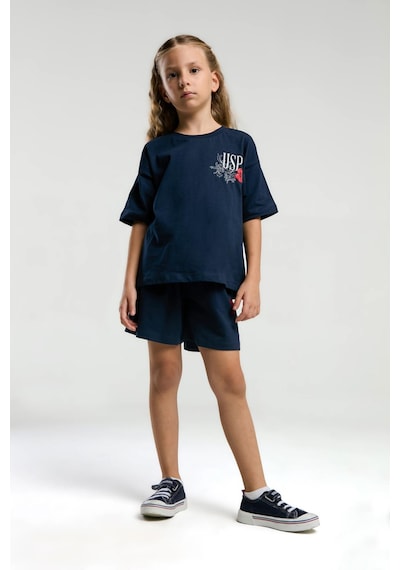 U.s. Polo Assn. 2072 Garson Çiçek Desenli Kız Çocuk Lacivert Bisiklet Yaka Kısa Kollu Şort Pijama Takım Lacıvert U.s. Polo Assn. 2072 Garson Çiçek Desenli Kız Çocuk Lacivert Bisiklet Yaka Kısa Kollu Şort Pijama Takım Lacıvert