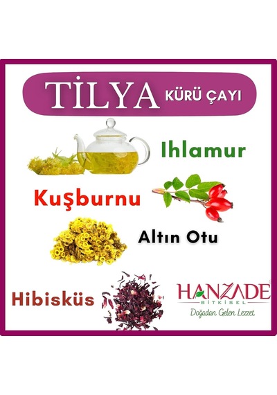 Tilya Kürü Form Çayı Kuşburnu Altın Otu Ihlamur Karışık Bitki Çayı 20 Süzen Poşet X 3 Adet