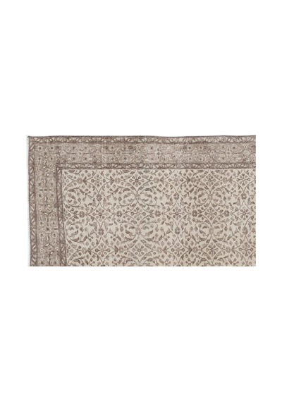El Dokuması Vintage Yün-pamuk Bej Halı 15906 162 X 280 Cm