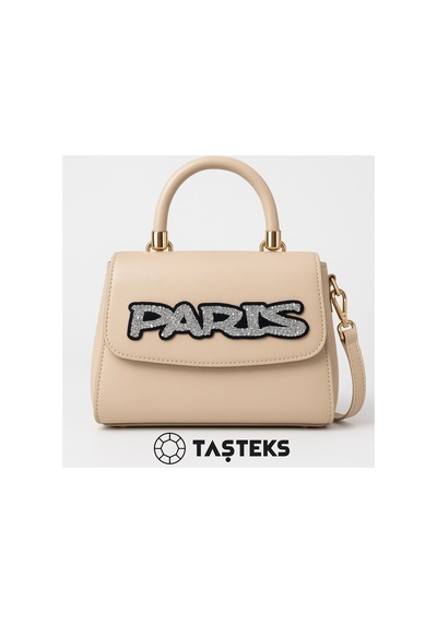 Taşlı Ütülenebilen Veya Sticker Olarak Kullanılabilen Paris Yazı Modeli