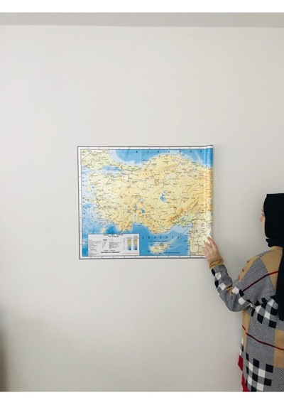 Türkiye Fikizi Ve Dünya Fiziki Haritası Seti Akıllı Kağıt Tahta D-Renkli