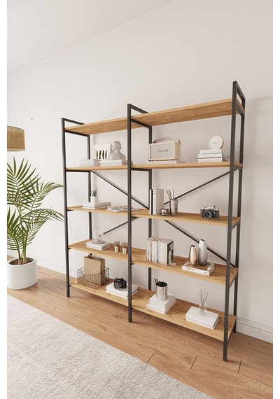 Nilamu Çam 150 Cm Kitaplık, Organizer, Ofis, Ev, 5 Raflı Kitaplık 150 170 34 Cm Atlantik Çam