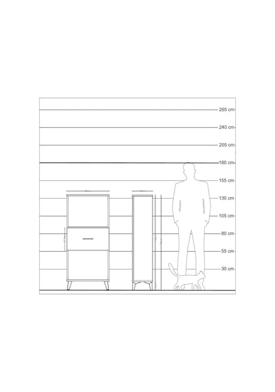 Arges Dolap Tek Raflı Tek Çekmeceli 60x30x134 Çam-aytaşı Çam