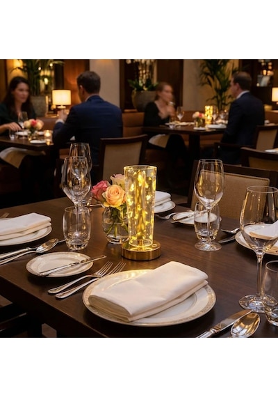 Silindirik Kristal Altın Toz Model Led Masa Lambası Gold Tabanlı, Dokunmatik, 3 Renk Işık Modlu, Şarjlı Modern Dekoratif Gece Lambası 5250 Diğer