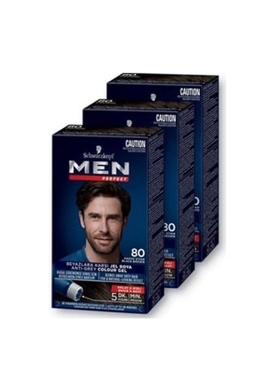 Schwarzkopf Saç Boyası 80- Kahve Siyah-kolay Ve Hızlı Beyaz Kapama -3 Adet
